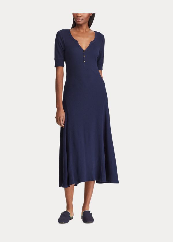 Ralph Lauren Cotton Fit-and-Flare Kjole Dame Danmark (XHJLR8059)